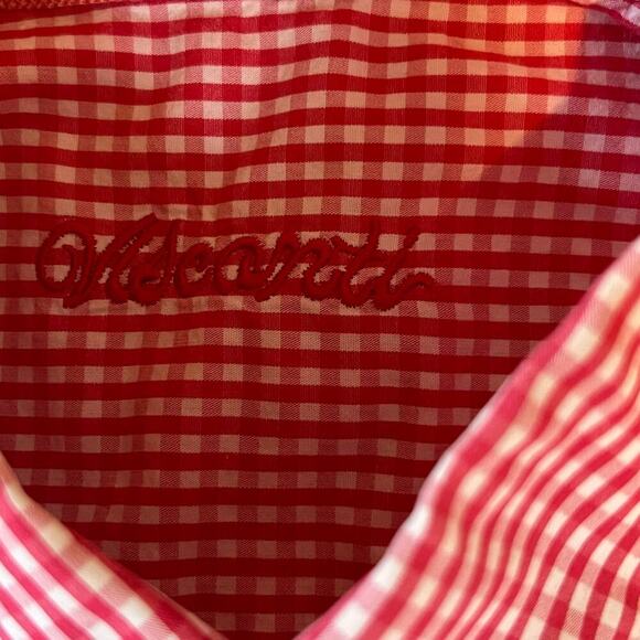 Visconti Men's Red/White Plaid Long Sleeve Button Down Shirt. Size Large - Picture 8 of 8